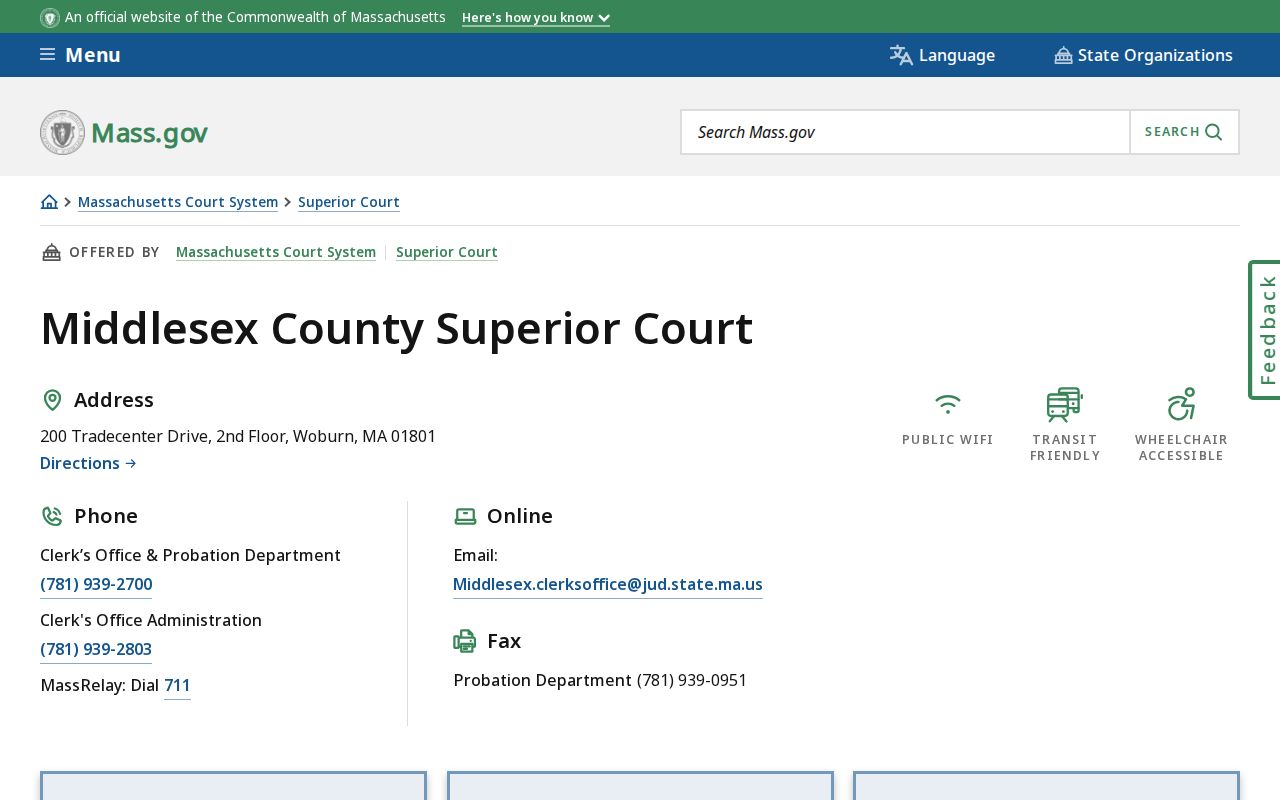 Middlesex County Superior Court in Woburn for felony arrest warrant matters