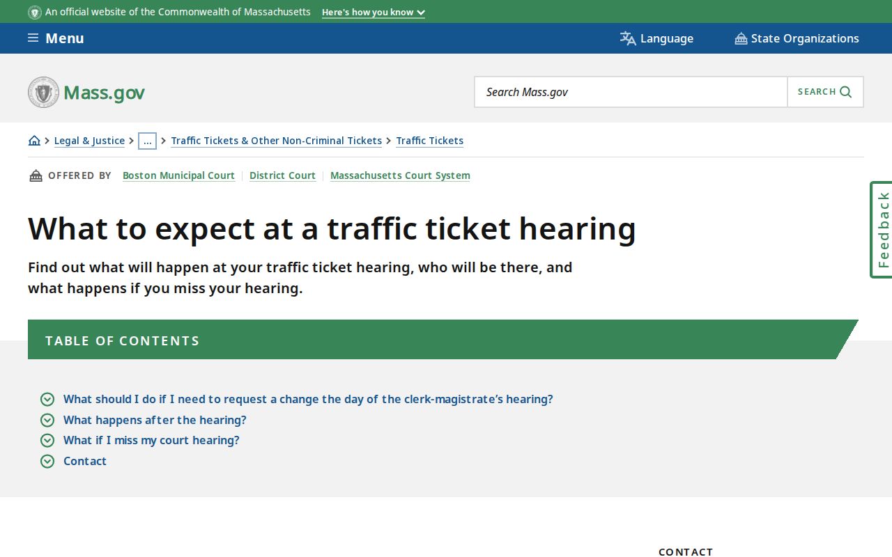 Massachusetts traffic ticket hearing pathway used in Middlesex County traffic warrant cases